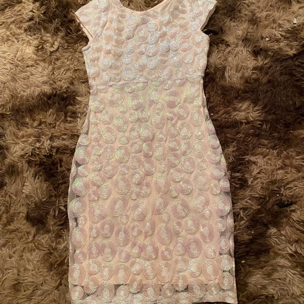 Elegant Pink Sequin Dress